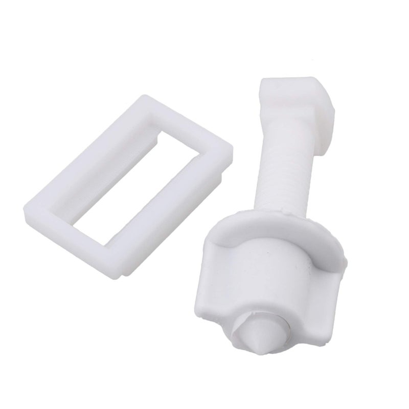 RDEXP White Plastic Rectangular Toilet Seat Cover Hinge Blind Hole Nut Screws 3.9x2.4x6.4 Spiral Tip Dia 0.9cm Pack of 10 - Image 3